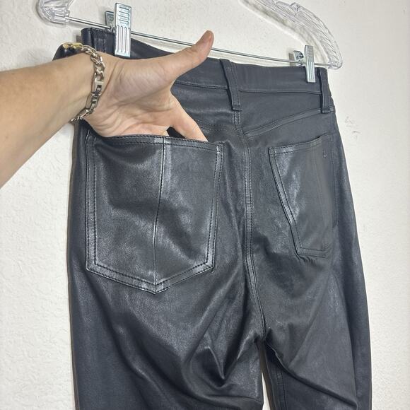 Rag and Bone Black Lamb Leather Skinny Pants 26 - Picture 9 of 12